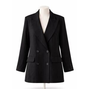 Free People Maxima Jacket Black Longline Blazer Women’s Large New $228